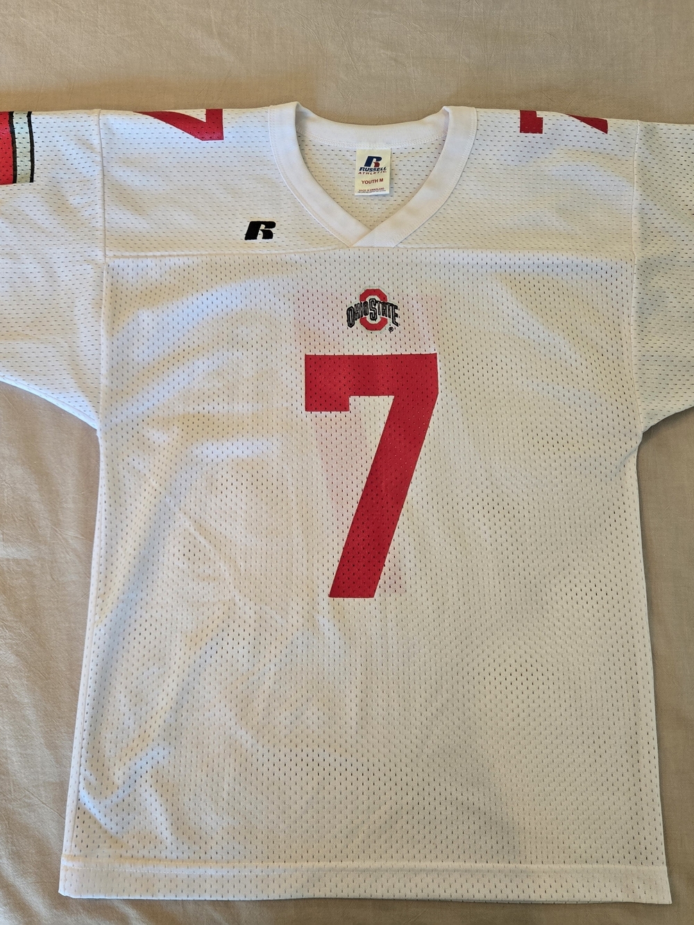 Russell Athletic Ohio State White & Red Football Jersey - #7